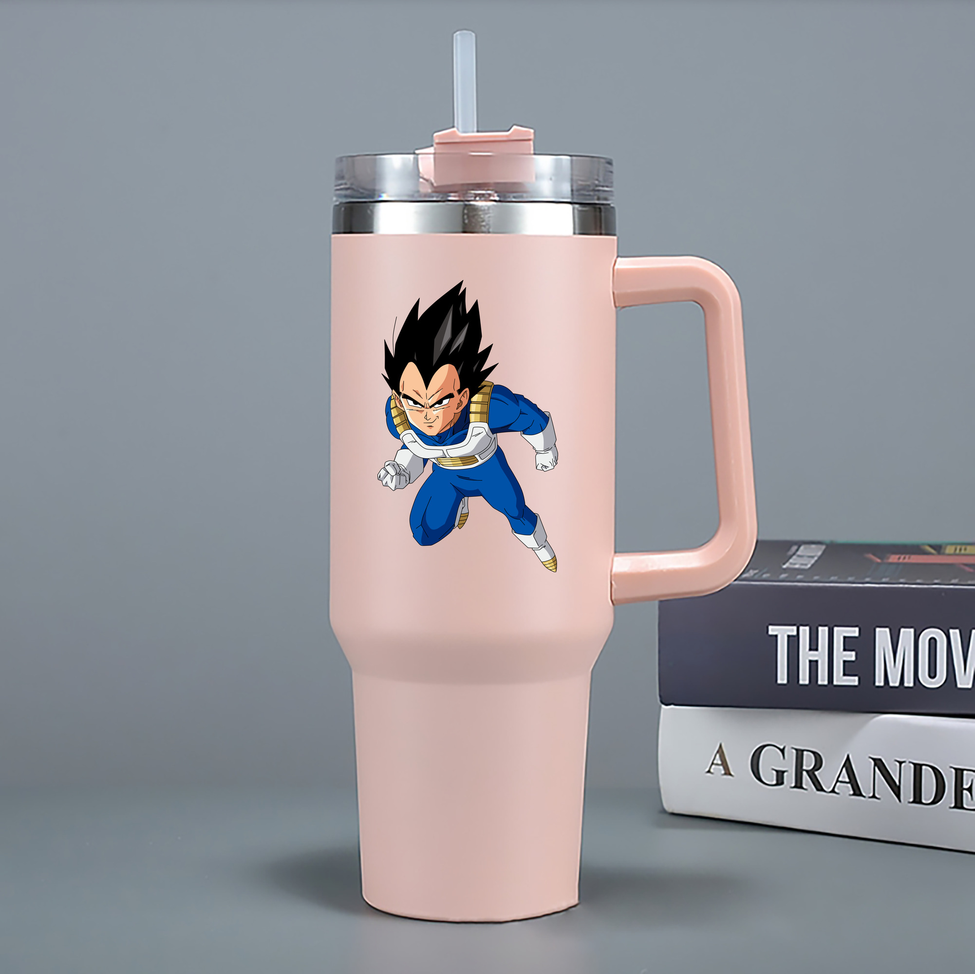 （画像用） ドラゴンボール ベジータ四世（Bejīta Yonsei）DRAGON BALL Vegeta IV 1200mL車用タンブラー - クリスタルステッカー（プラスチックストロー付き）
